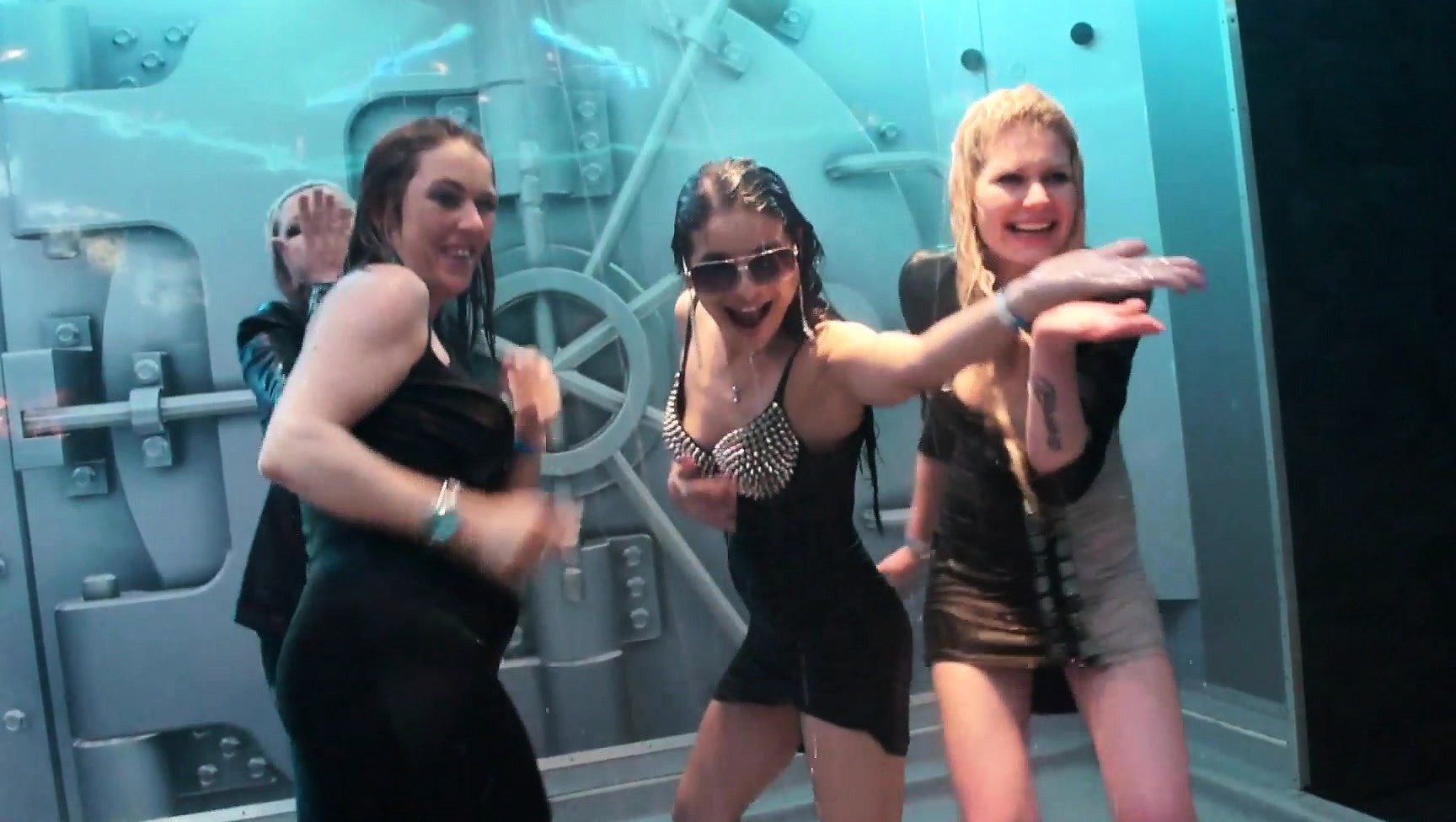 Wetlook girls dancing in the shower room 3