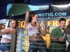  Raunchy babes remove their revealing tops