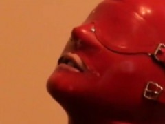 My red masked Slave serving my dick