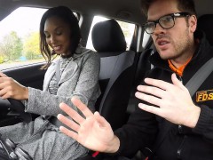 Fake Driving School Pretty black girl seduced by instructor