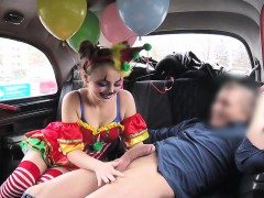 Hot clown got pussy banged in cab