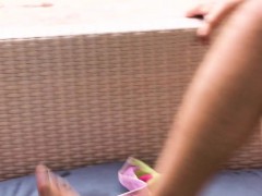 Dude pounds big wett booty blonde by the pool