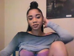 Ebony Fucks Her Creamy Squirting Pussy And Anal On Webcam