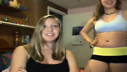 Blonde teen lesbos in lingerie