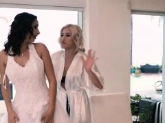 Nasty bride Ashley Adams fucked rough while her husband