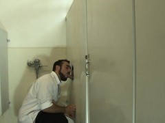 Sultry TS Jenna Tales gets her asshole railed in toilet room