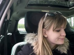 Blonde sucks and fucks fake cop in his van