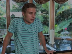 Redhead stepmom helps teen babe take anal