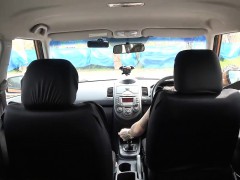 Tattooed babe more interested in fucking cock than driving