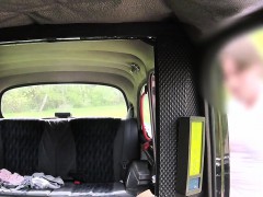 Tiny tits blonde bangs in fake taxi