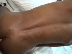 Dark skinned ladyboy soldier anal sex with a white boy