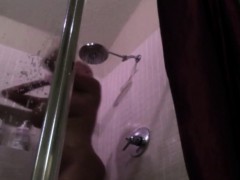 Nikita takes a hot shower