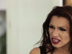 Big tits TS fucks petite babe pussy