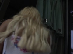Busty babe tittyfucking after sex in a truck