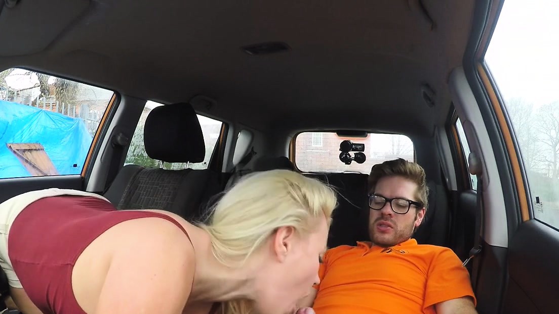 Monster tits driving student fucking