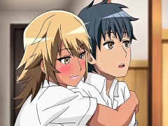 Big meloned anime babe licking fat cock
