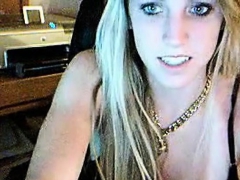 Beautiful blonde masturbates on cam