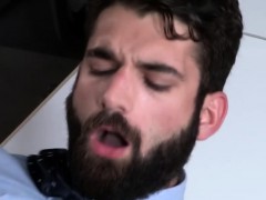 Bearded stud wants that fat penis all inside his mouth