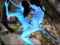 3D Toon - Blue Alians have Sex - Facial Cumshot - cartoon