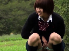 Spied japanese teens pee