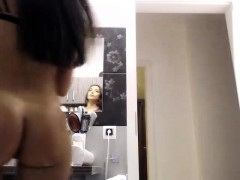 Boobs shower big dildo