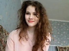 Cute Teen With Curly Hair Masturbating