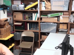 Smart ass teen busted by security guys in back office