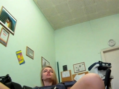 Real euro teen rides POV cock at an office
