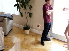 Slutty Step Sister Caught Sneaking In By Step Bro