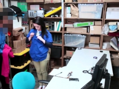 Brunette teenie shoplifter got caught then gets fucked