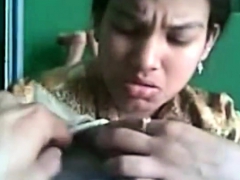 Desi girl eating big Indian cock