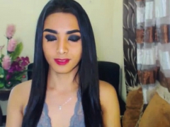 Pretty Shemale Plays Her Huge Cock