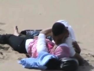 Arab Hijab Girl With Her Bf Caught Having Sex On The Beach