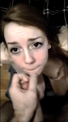 DOE EYES LITTLE TITS AND A MOUTHFUL OF CUM