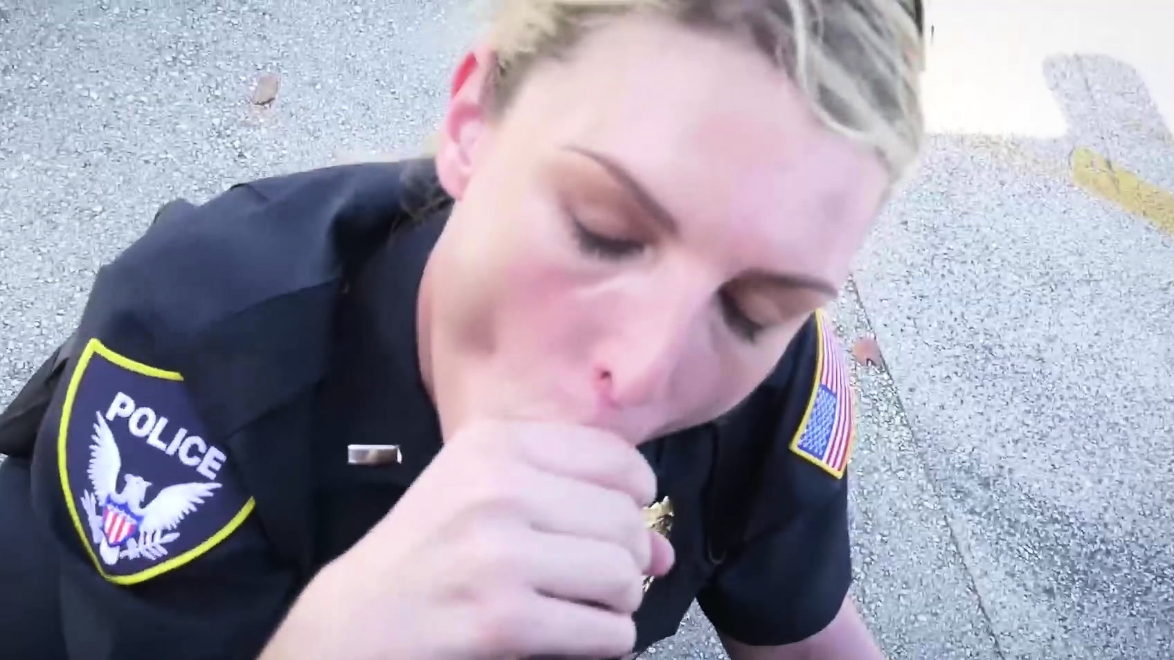 Perverted milf cops make out during sex