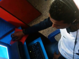 Str8 Spy Guy Cum In His Hand In Cyber Cafe