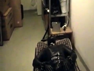 Rubberboy in bondage for the night...