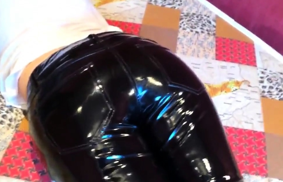 Squeezingmy  ass in shiny vinyl pants