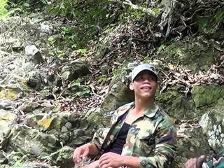 Military Outdoor Oral Sucking...