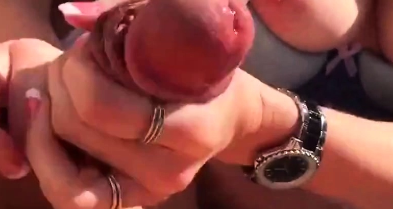 Nipples Out Stroking A Cock