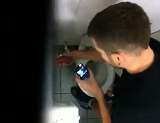 Toilet Glory Hole Action - Caught On Cam.