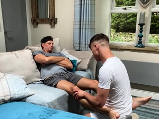 Stepdaddy Gets A Sensual Foot Massage By His Stepson