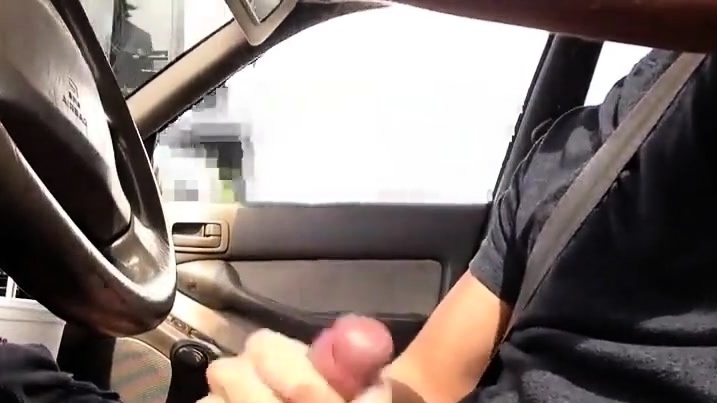 Str8 trucker flashing on the highway with cumshot