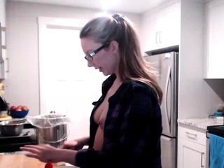 Blonde Babe On Her Naked Cooking Show