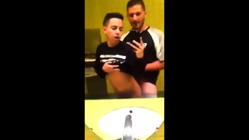 Two twinks fucking in public toilet after practice