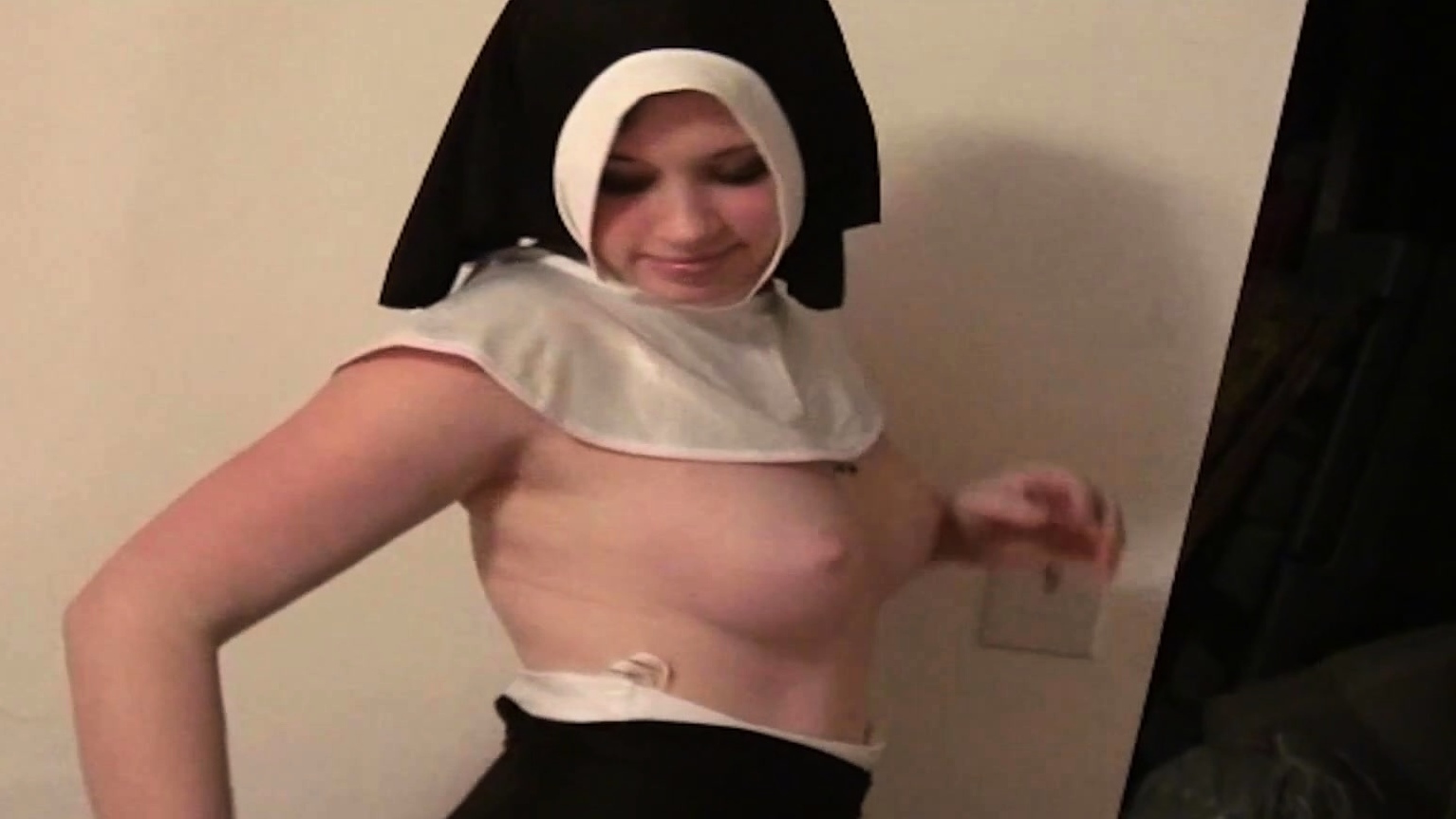 Gfs play around dressing like a naughty nun