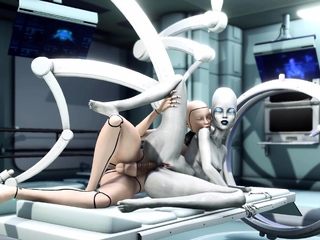 Alien Lesbian Sex In Sci-Fi Lab Android Plays With Alien