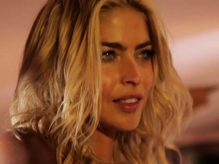 Busty australian beauty posing outdoor