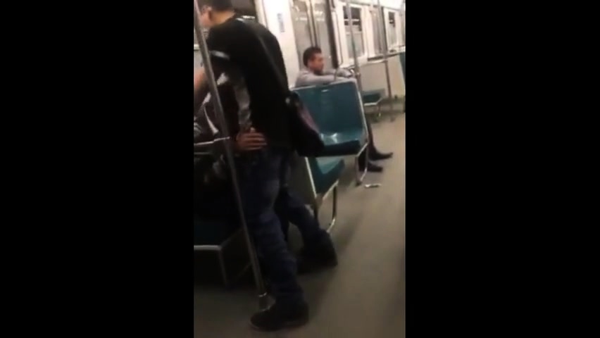 Asian twink get's BJ from older man in a subway