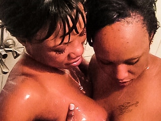 African Lesbians In Shower...